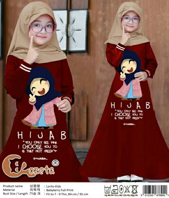 (Hàng Mới Về) Bảng Phấn Trang Điểm Gamis Anak Mamanda Size Xs 7-9 Tuổi