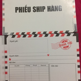 [ MUA 10 TẶNG 1 ] Tập phiếu ship hàng 100 trang mẫu phong bì thư