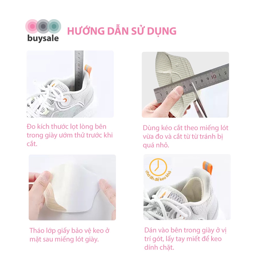 Miếng lót giày giảm size, chống trầy gót chân, êm chân khi mang giày dành cho nam và nữ - Buysales - BSPK230