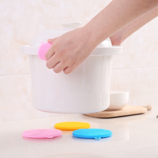 Bàn chải rửa chén bằng silicon an toàn đa chức năng tiện dụng cho phòng bếp