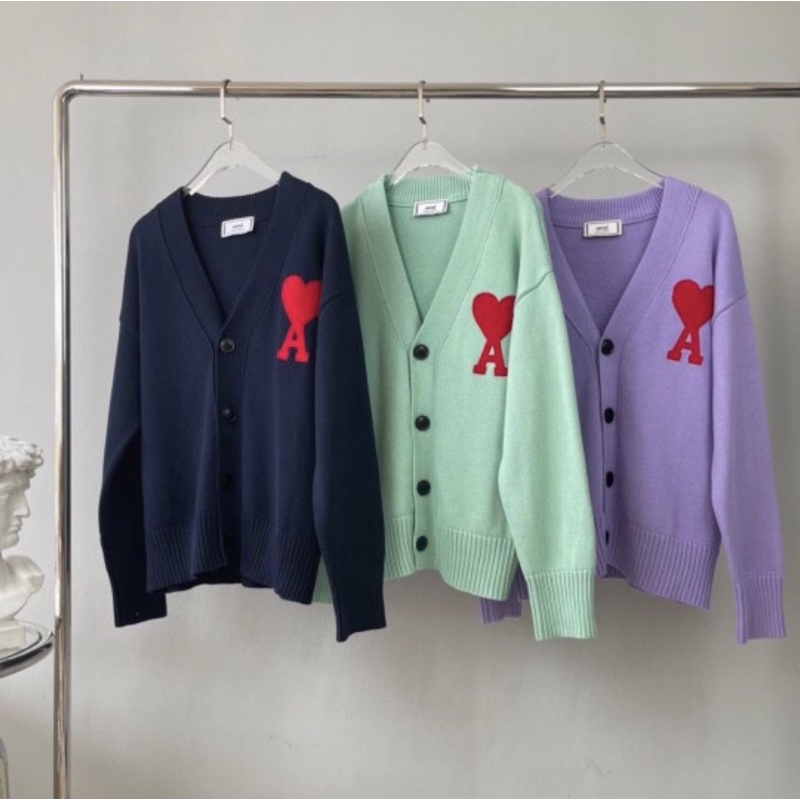 Áo len Ami oversize wool cardigan ss21
