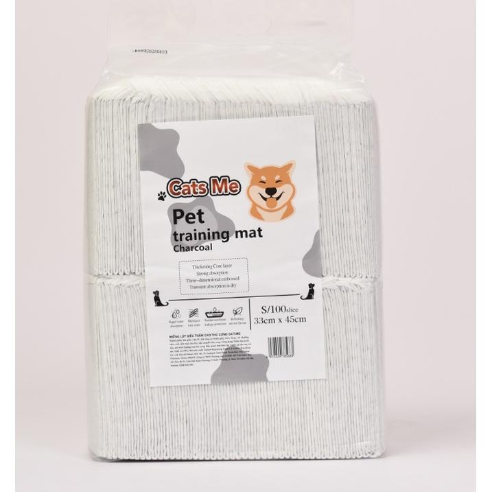 Tã lót than hoạt tính cho chó mèo đi vệ sinh vào khay, chuồng siêu thấm hút 50,100 miếng Catsme loại dày 1.4kg