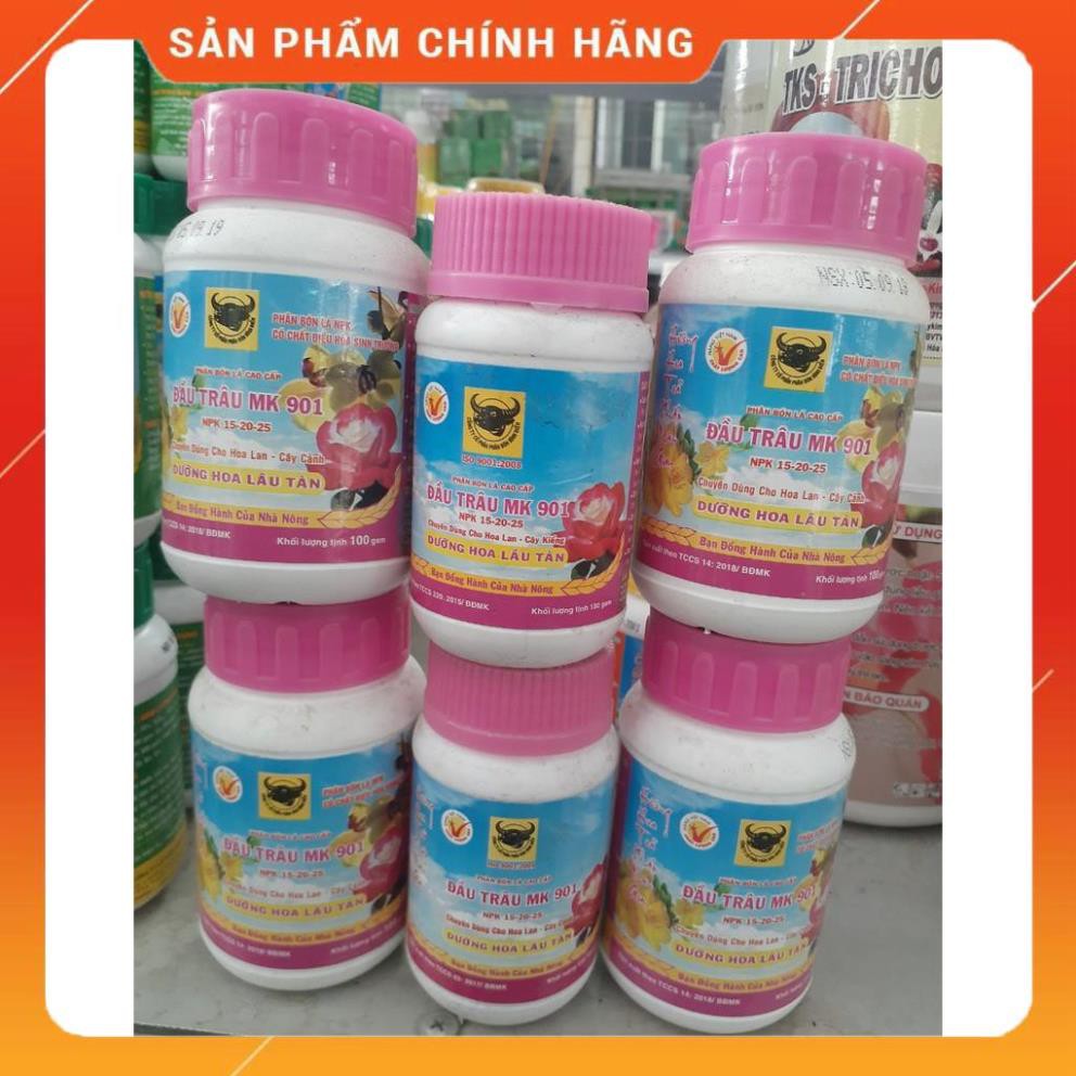 Phân bón lá Đầu Trâu 901 Dưỡng hoa lâu tàn lọ 100gram