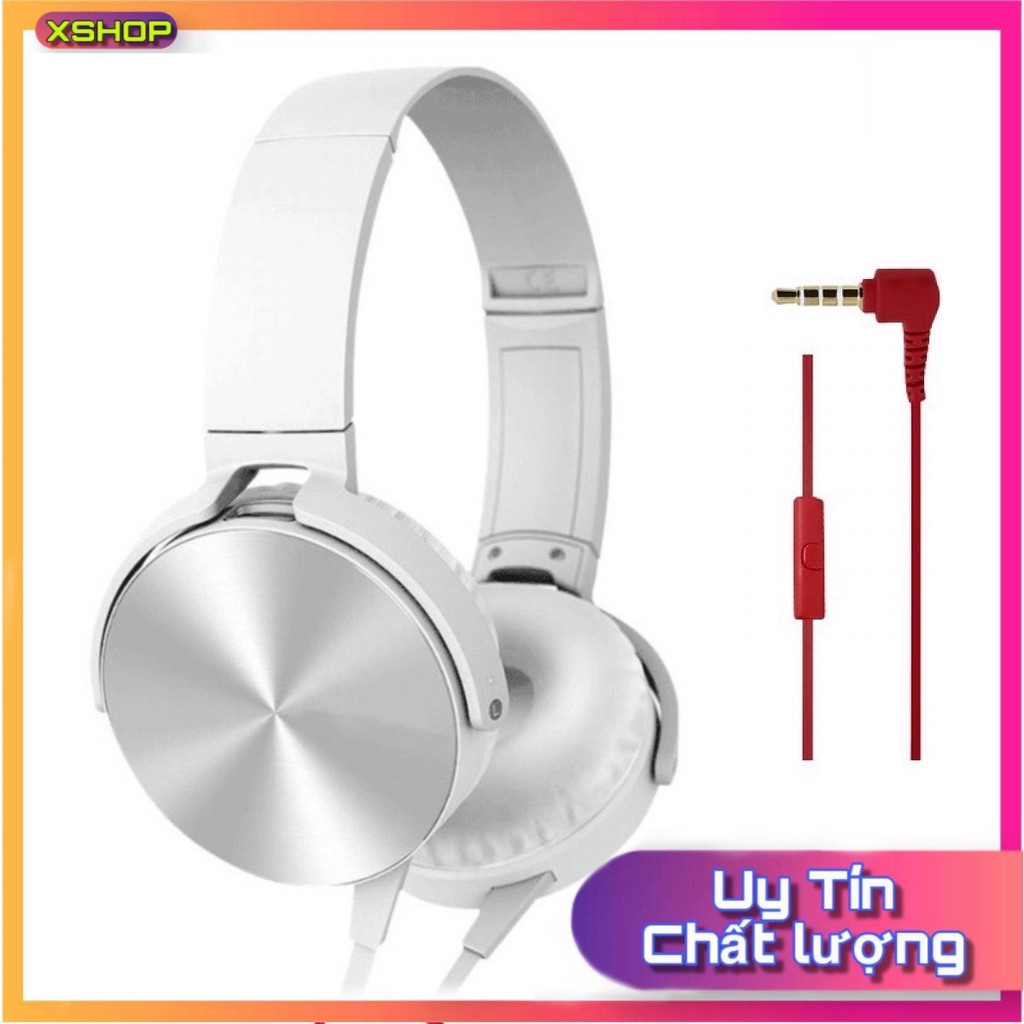 Tai Nghe Chụp Tai Có Dây Extra Bass XB450AP Có Micro Dây Jack Cắm 3.5, Chuyên Bass