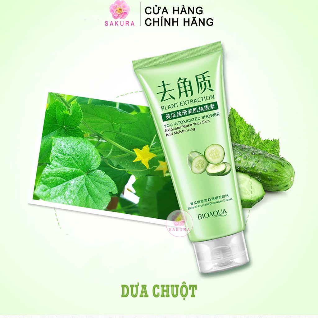 Gel tẩy tế bào chết BIOAQUA dưỡng ẩm cấp nước sạch da nội địa trung SAKURA 120g