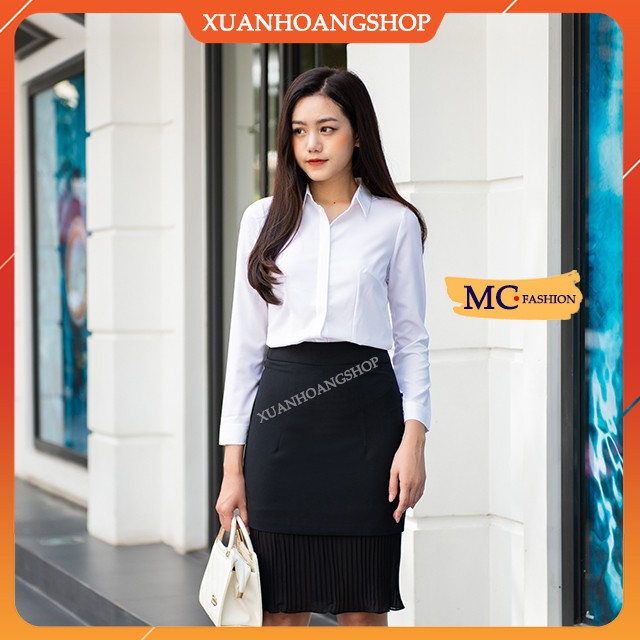 Áo Sơ Mi Trắng Nữ Kiểu Công Sở Đẹp Mc Fashion, Dài Tay, Size Đủ, Chất Liệu Vải Co Giãn, Mát, A0074, A636 | BigBuy360 - bigbuy360.vn