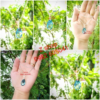 Mặt dây chuyền giọt nước xanh pha lê Swarovski lạ đẹp