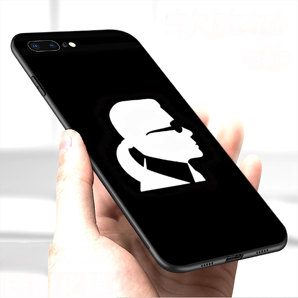 Ốp Điện Thoại Silicon Mềm Viền Đen Hình karl lagerfeld Cho iphone 6 6s 7 8 + xr x xs 11 pro max