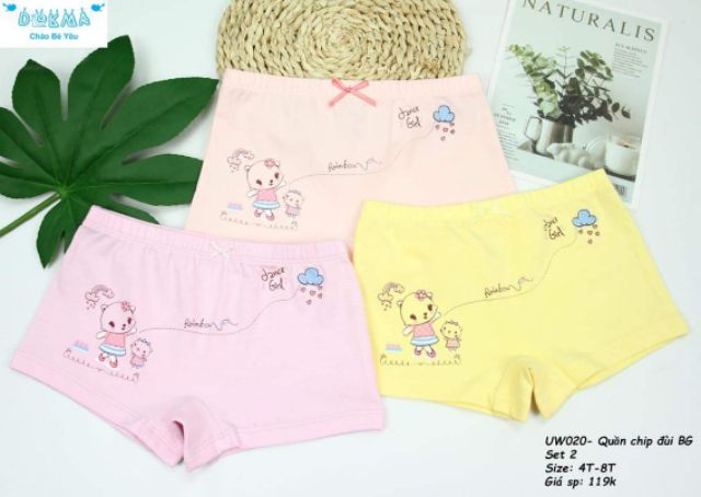 Set 3 chíp đùi cotton Dokma siêu mềm mịn, hàng chính hãng cao cấp