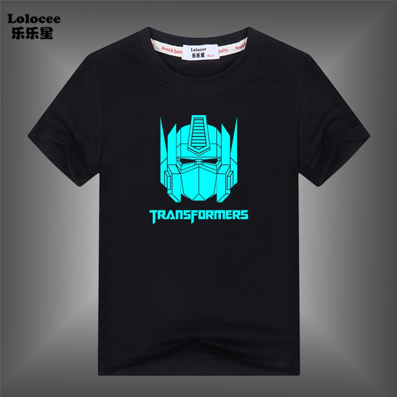 Áo Thun Tay Ngắn In Hình Phim Transformers Dạ Quang Độc Đáo Thời Trang Hè Cho Bé Trai
