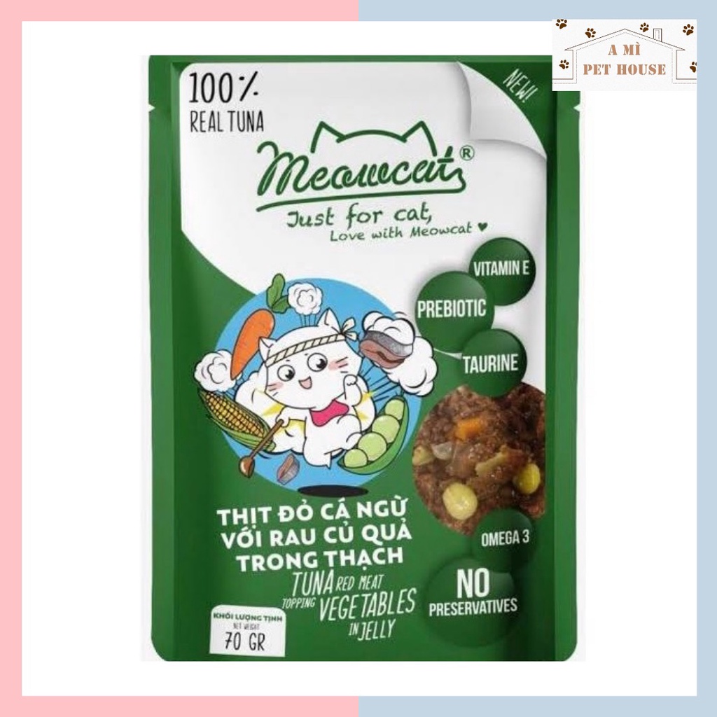 Pate MEOWCAT cho mèo gói 70g | thức ăn ướt cho mèo có 9 vị đa dạng