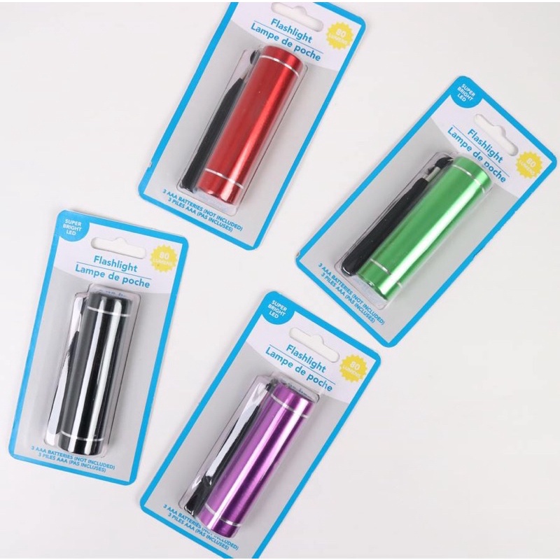 Đèn pin mini siêu sáng Flashlight hợp kim nhôm xuất dư Canada!