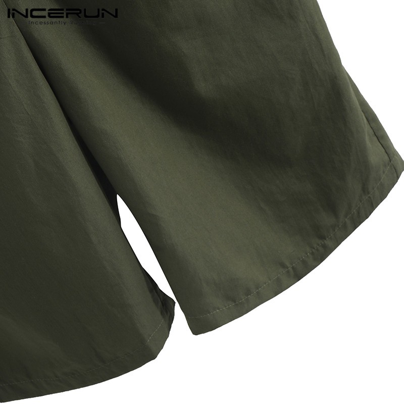 Bộ áo liền quần ngắn tay phối nút phong cách dân tộc cho nam | BigBuy360 - bigbuy360.vn