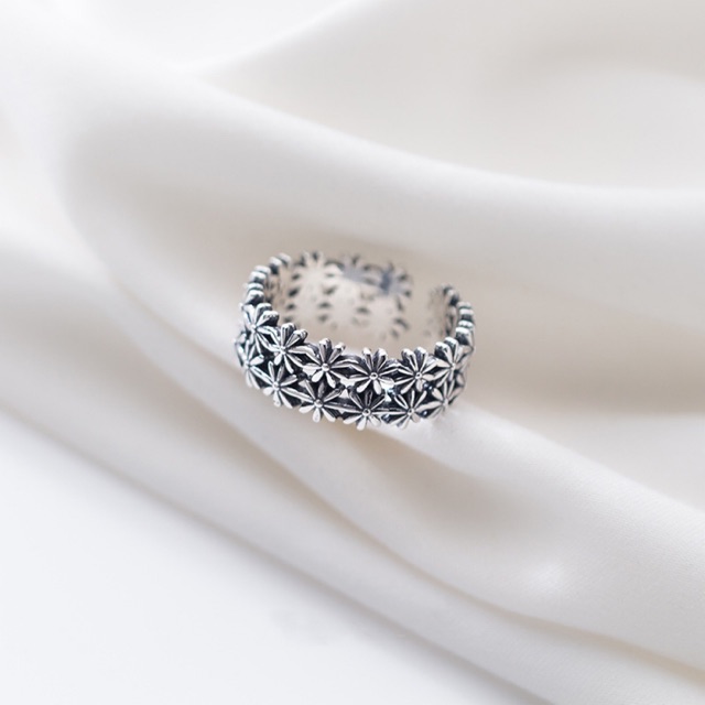 🎐 [HÀNG CÓ SẴN] 🎐 NHẪN BẠC THÁI S925 🎐 NHẪN HOA CÚC HAI VÒNG FREESIZE 🎐 HOT TREND 🎐