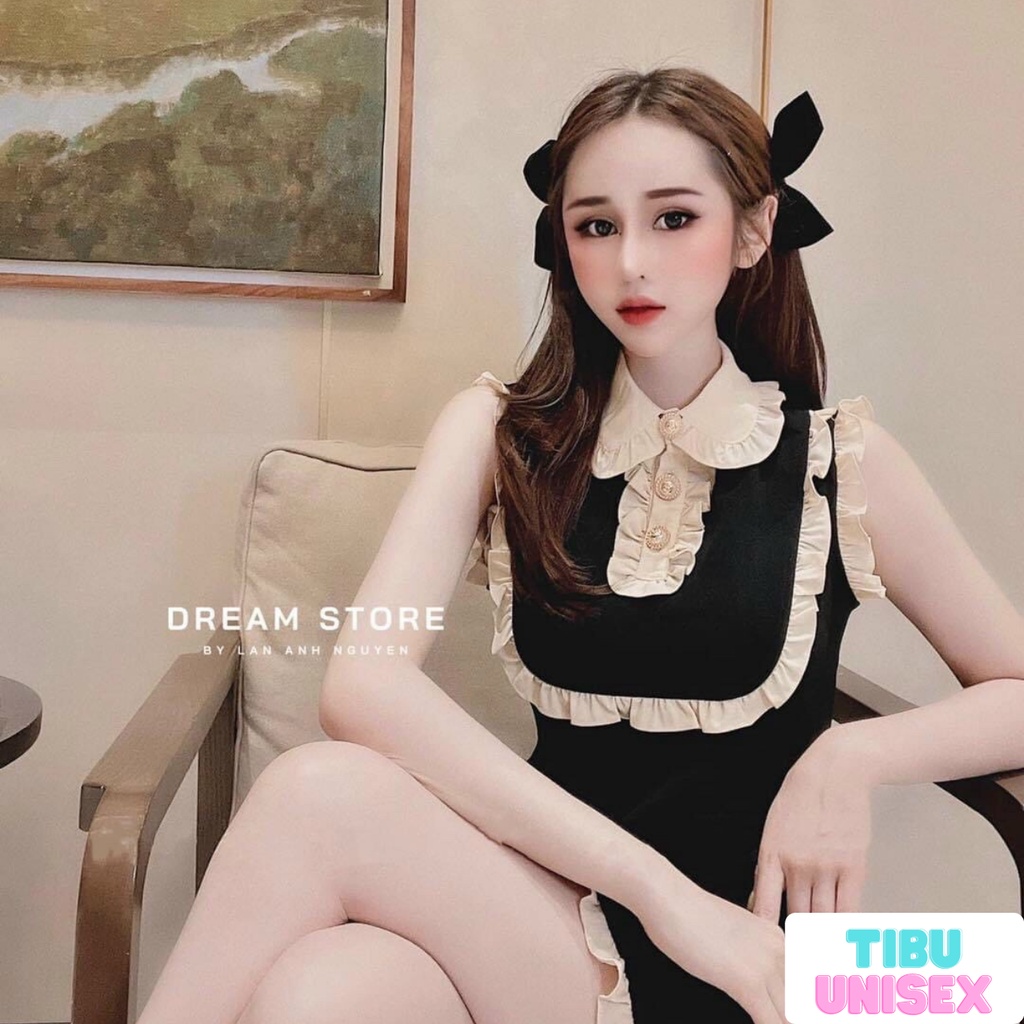 Đầm Body Tiểu Thư Cổ Bèo TIBU, Váy Dự Tiệc Nữ Màu Đen Cực Xinh Hottrend 2022