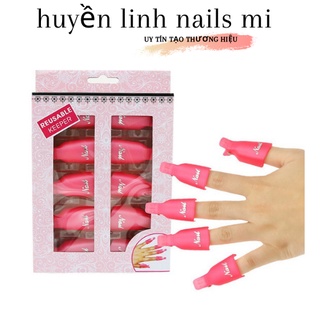Bộ kẹp ủ móng tay tẩy sơn gel - kẹp ủ tháo gel móng tay 10 ngón - phụ kiện làm nail