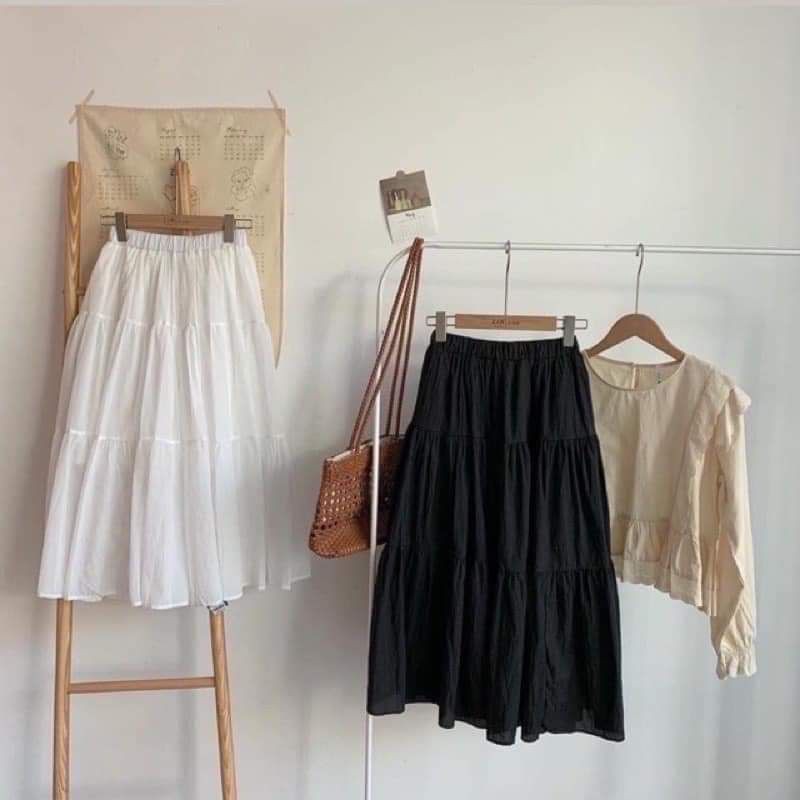 Chân váy dài xếp ly 3 tầng Ulzzang (hàng QCCC) - Chân váy dài dáng One boutique | BigBuy360 - bigbuy360.vn