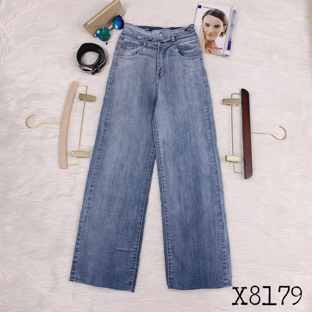 [HÀNG CAO CẤP] Quần Jean nữ ống suông lưng cao xanh X8179 [MPVC]