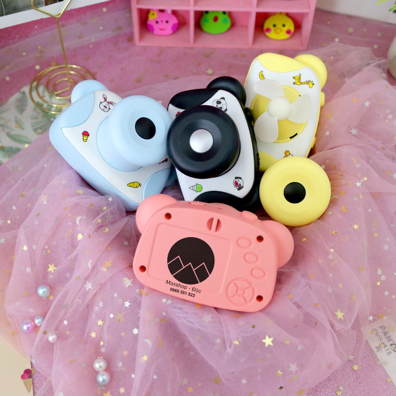 Quạt mini tích điện quạt cầm tay mini tích điện du lịch hình máy ảnh đáng yêu siêu bền Maxshop Độc