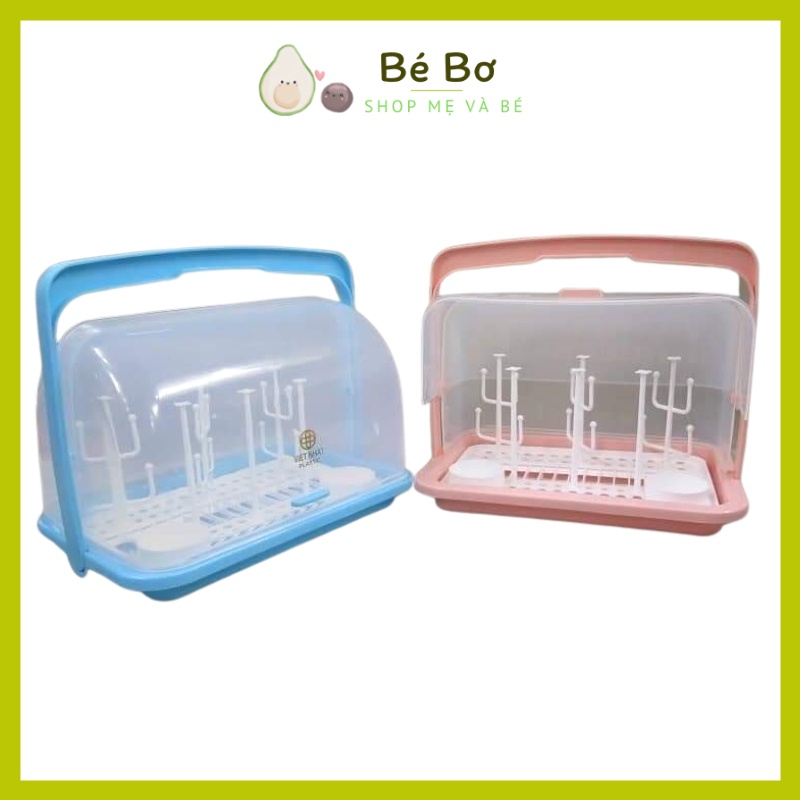 Khay Úp Bình Sữa Có Nắp Đậy, Khay up cốc úp ly Có quai xách Việt Nhật, Khay úp bình sữa núm ti cho bé Bé Bơ Store