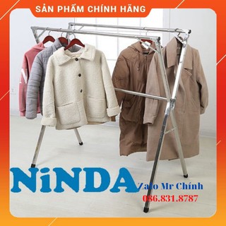 [ Free Ship ] Giá phơi quần áo Inox 2 tầng gấp gọn NiNDA R-215