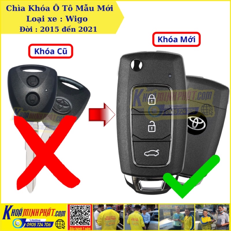 Làm chìa khóa xe Toyota Wigo mẫu V28