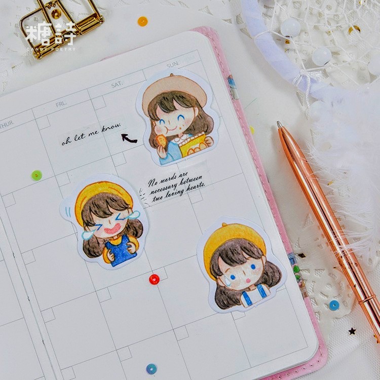 [ GIFT ] Set 4 sticker đáng yêu dán máy tính, điện thoại, vali