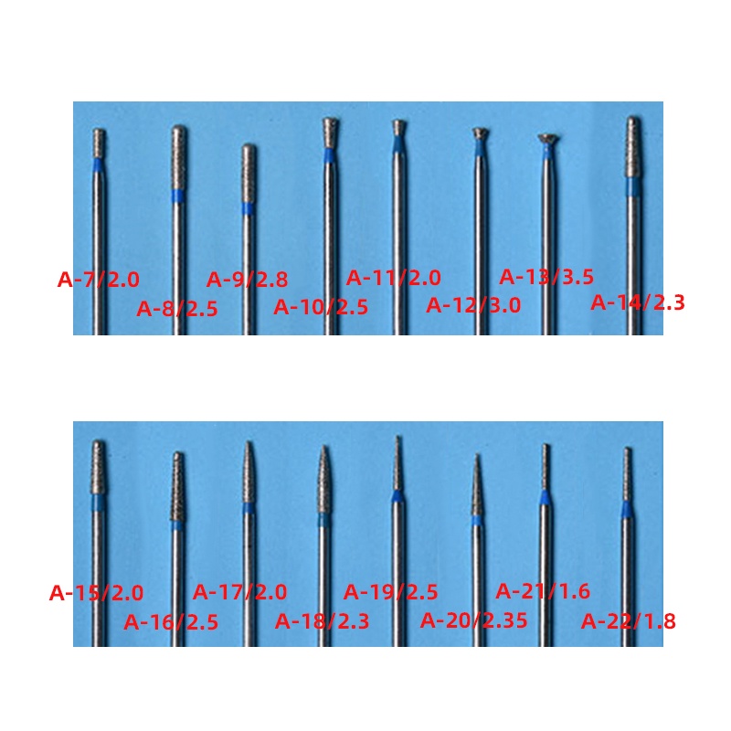 Set 3 Mũi Khoan Kim Cương Đánh Bóng Móng Tay Răng Miệng 2.35mm