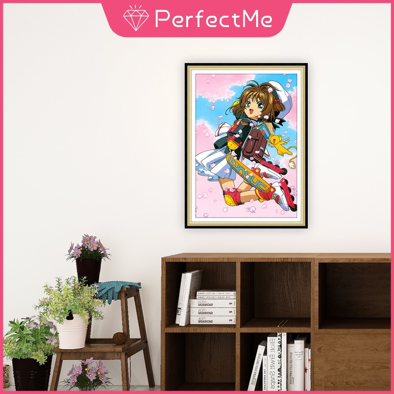 Bộ Tranh Đính Đá 5D Tự Làm 30x40cm Hình Nhân Vật Phim Hoạt Hình Sakura Trang Trí Nhà Cửa