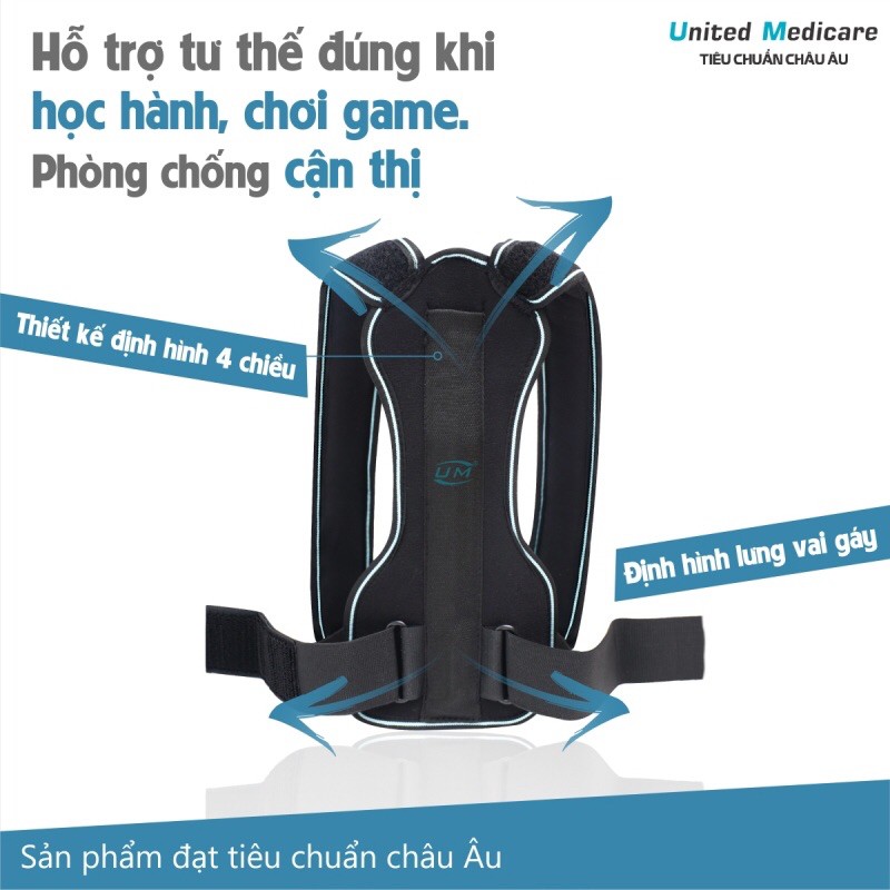 (HÀNG CHÍNH HÃNG) Đai chống gù lưng cho trẻ em UM, áo chống gù trẻ em UM (C15), đai nẹp chỉnh hình cột sống lưng có nẹp