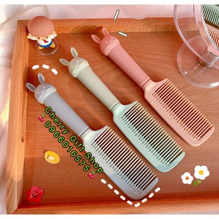 Lược Chải Tóc Lược Răng Thưa Màu Pastel Tai Thỏ Siêu Xinh