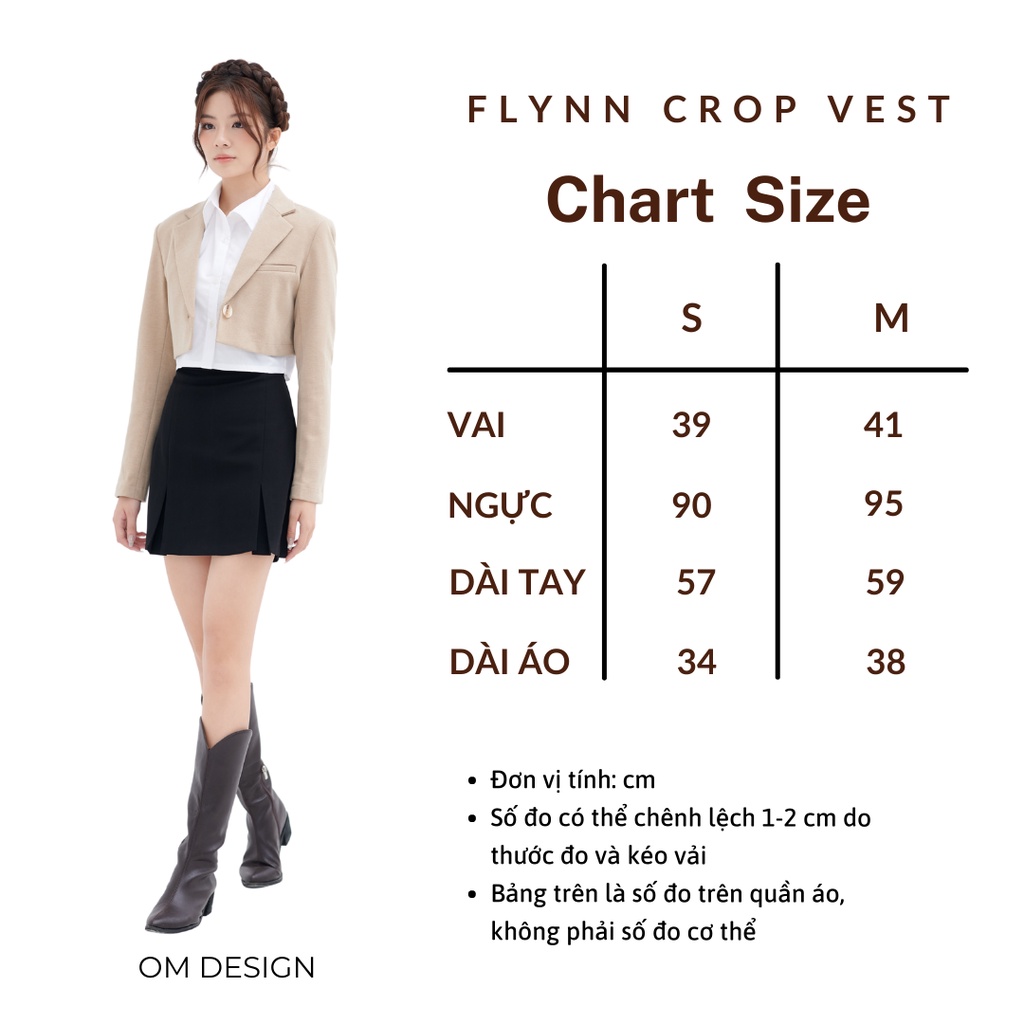 Áo vest dạ dáng croptop tay dài - Flynn Crop vest