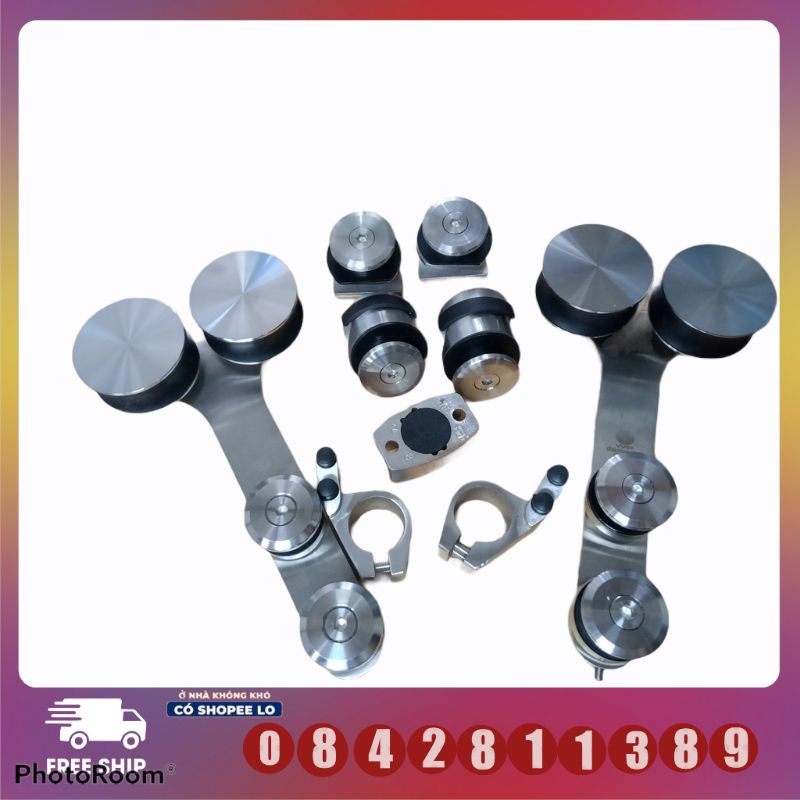 Bộ lùa kép phi 25/ray treo cửa lùa vvp