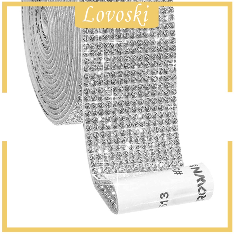 Cuộn Dây Ruy Băng Đính Đá Giả Kim Cương Tự Dính 1.4cm Dùng Trang Trí Xe Hơi DIY