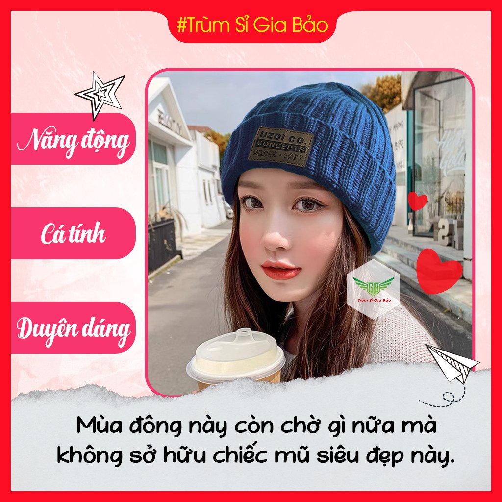 Mũ len nam nữ mùa đông thời trang Hàn Quốc cá tính, nón beanie trùm đầu unisex nhiều màu sắc.