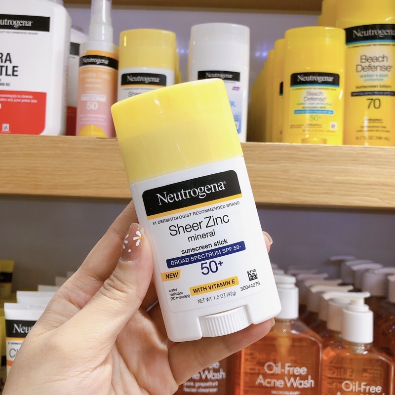 Sáp Chống Nắng Neutrogena Sheer Zinc Mineral Sunscreen Stick Broad Spectrum SPF 50+