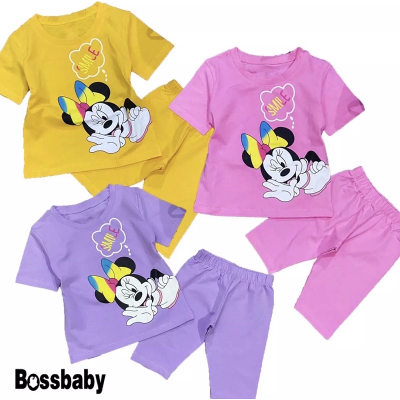 {Sale} Đồ bộ cho bé gái in hình chuột Mickey size từ 10-30kg