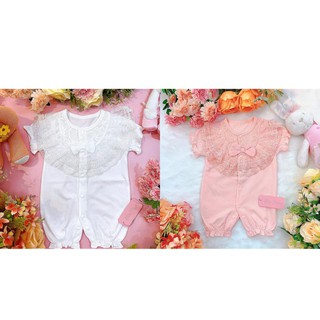 Body ngắn trắng/hồng bé gái trái 0M-16M