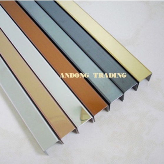 Nẹp chữ U inox màu vàng gương U10*10*10 và nhiều kt khác