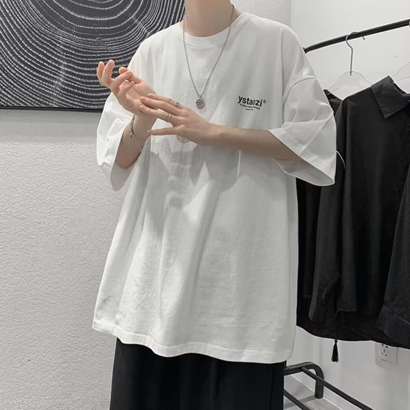 Áo Thun Dáng Rộng In Họa Tiết Hoạt Hình Phong Cách Hàn Quốc Thời Trang Mùa Hè Cho Nam / M-8XL