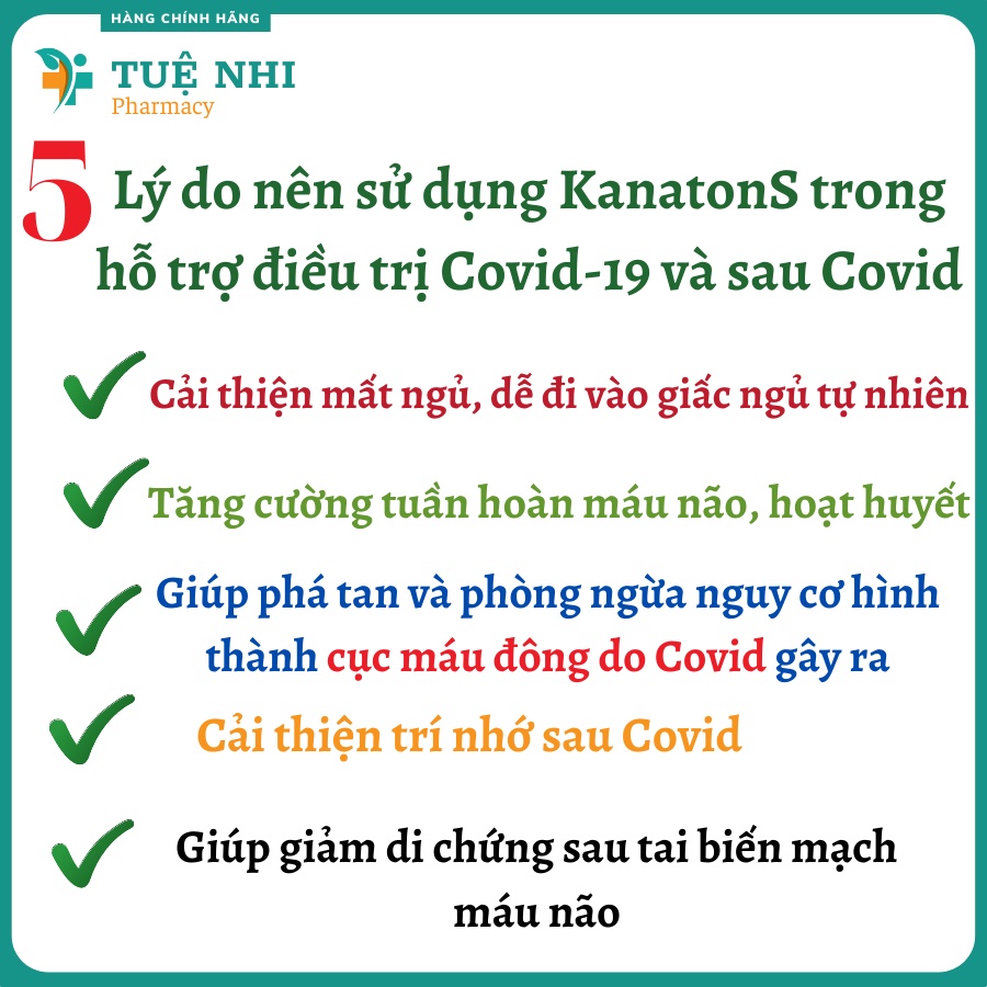 KanatonS hoạt huyết, tăng tuần hoàn máu não, giảm nguy cơ hình thành cục máu đông - NT042