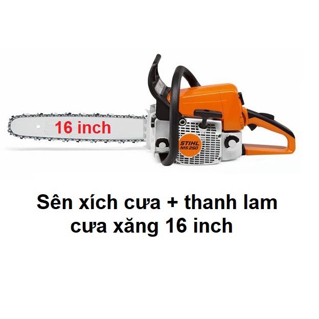 Bộ Thanh Lam Cưa Xích Và Dây Xích Cưa 16 inch Cho Máy Cưa Điện Máy Cưa Xăng 16 Inch - Cưa Xích Cho Máy Cưa Gỗ