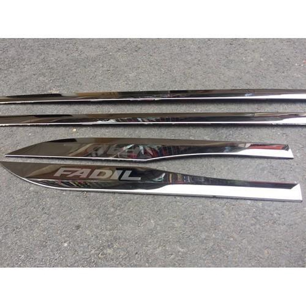 Ốp nẹp sườn xe Vinfast Fadil 2018 2019 2020 2021 Chất liệu Inox Cao Cấp, Kiểu dáng thể thao cá tính