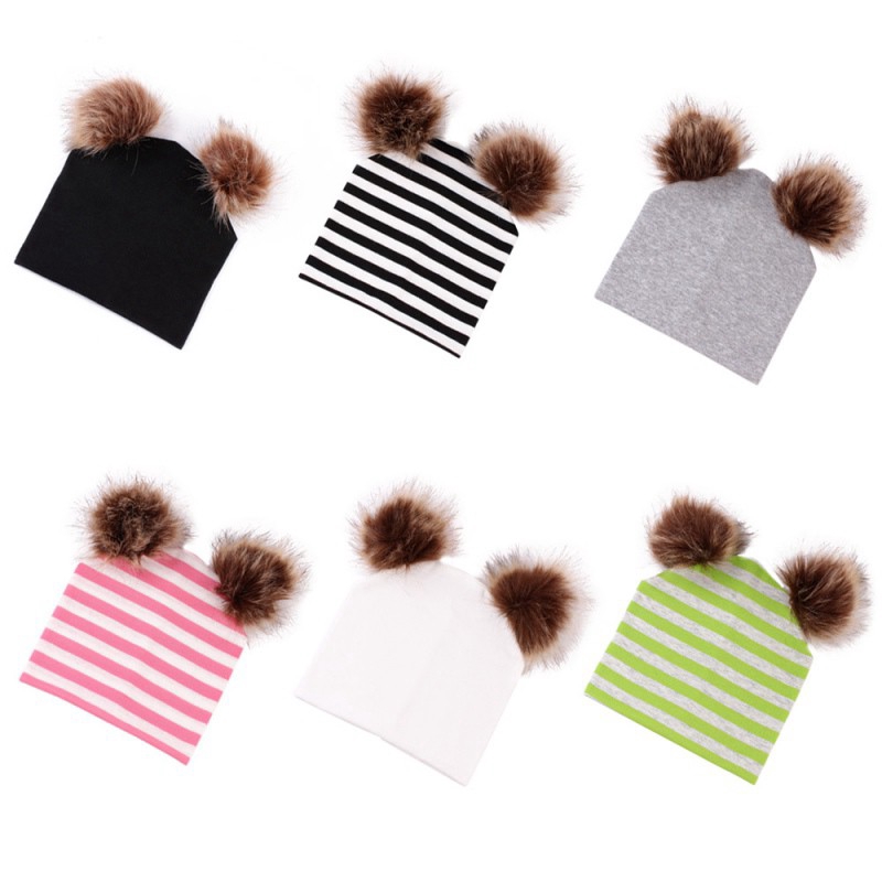 Nón Len Họa Tiết Sọc Thời Trang Cho Bé