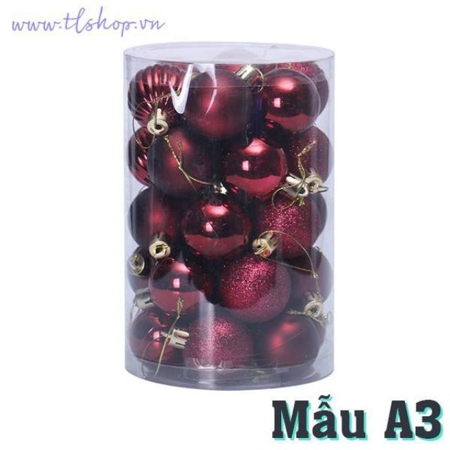 NOEL - TẾT : 6 - 10 TRÁI CHÂU 3CM & 4CM TRANG TRÍ NOEL, GIÁNG SINH, TẾT, cây thông, cây tùng.