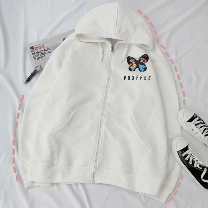Áo Hoodie Nỉ bông 2 lớp Bướm