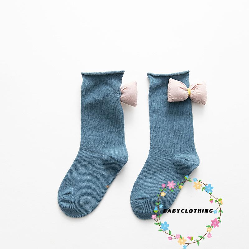 Vớ Cotton Đính Nơ 3d Đáng Yêu Cho Bé Gái 1-8 Tuổi