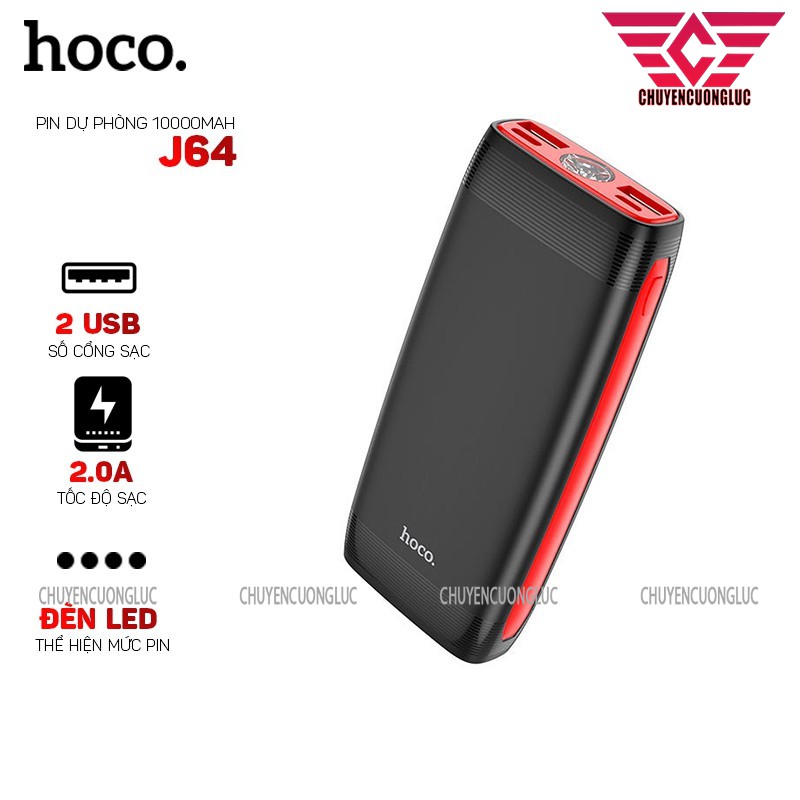 Sạc Dự Phòng dung lượng cao 10.000 mAh - Hoco J64 - Hàng chính hãng