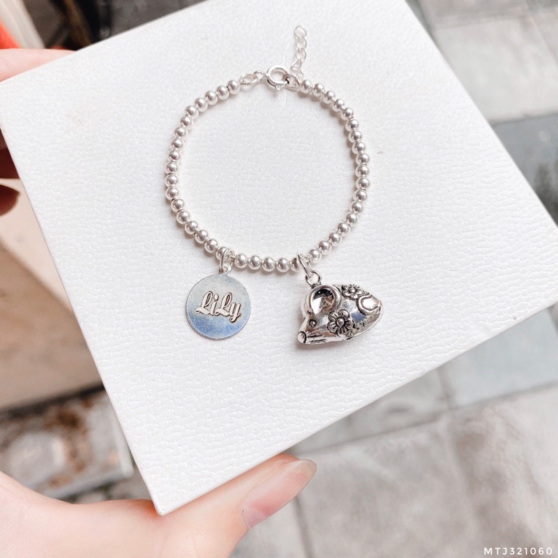 Lắc tay bi bạc con giáp theo tuổi khắc tên cho bé Minh Tâm Jewelry