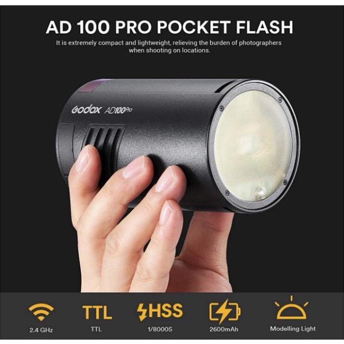 Đèn flash Godox AD100 Pro Chính Hãng Bảo Hành 12 Tháng